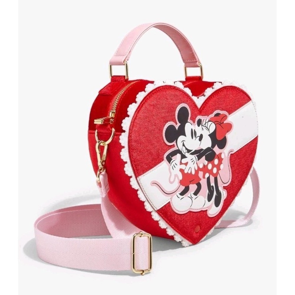 Loungefly Disney Mickey & Minnie Chocolate Scented Figural Heart Box Crossbody - Picture 2 of 4